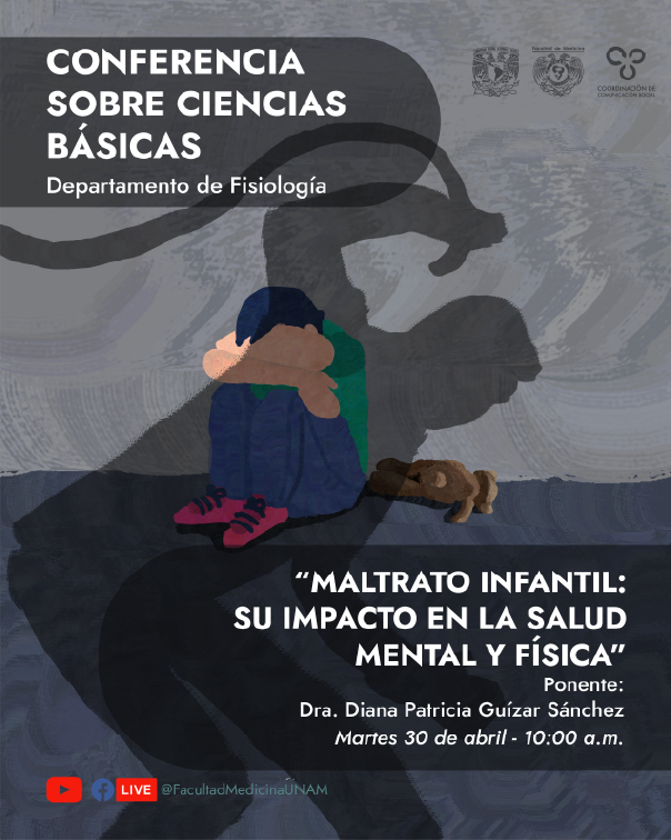 Cartel ilustrado sobre maltrato infantil y salud mental